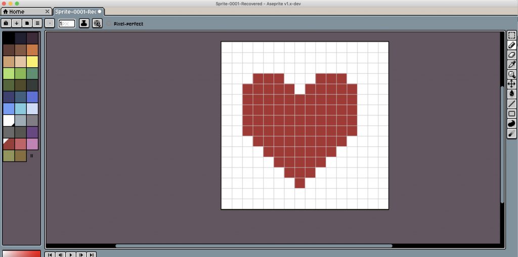 Screenshot des Pixeltools Aseprite